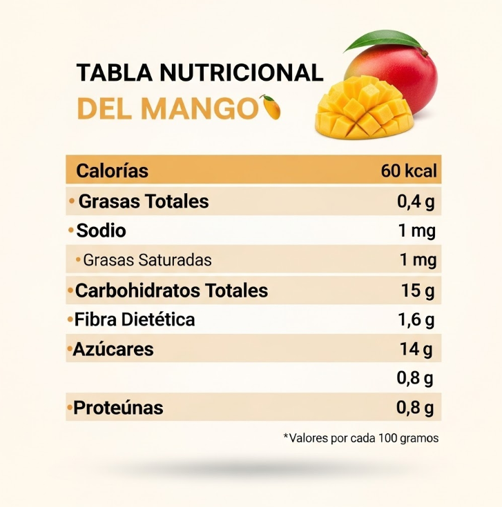 Tabla Nutricional de MANGO