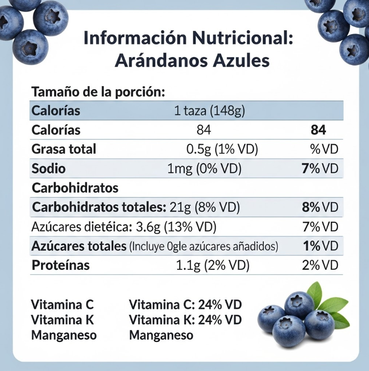 Tabla Nutricional de ARANDANO